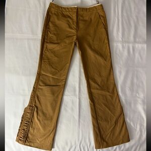 No. 21 Tan Cropped Ruffle Side Pants